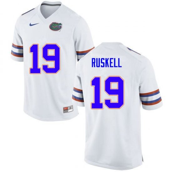 Men's Florida Gators #19 Jack Ruskell NCAA Nike White Authentic Stitched College Football Jersey PGC3162KI